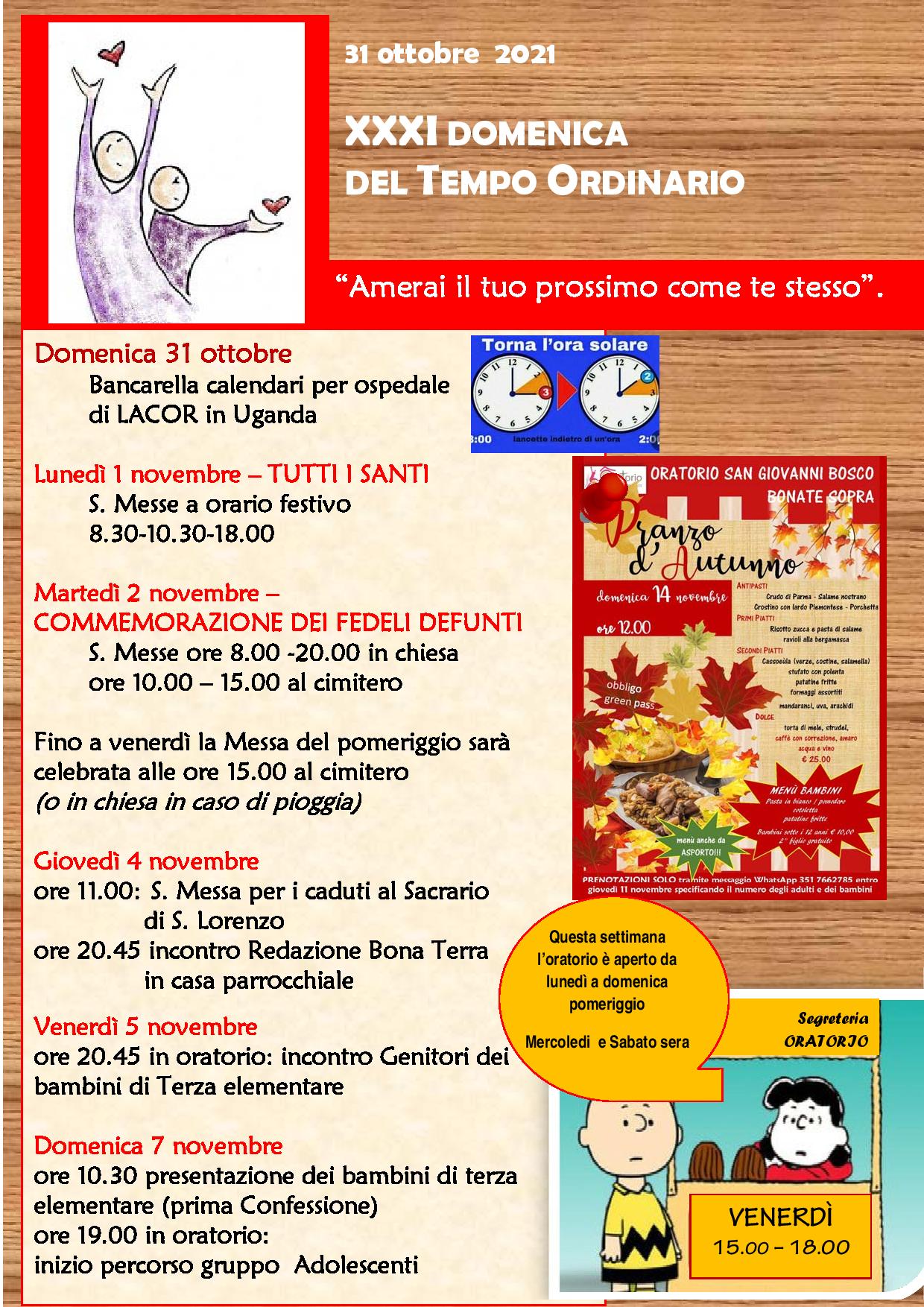 31 ottobre 2021